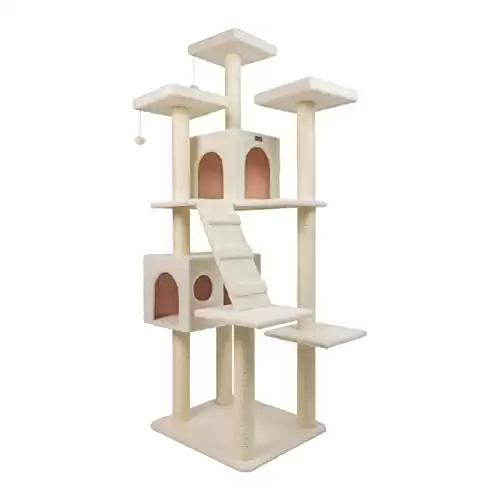 Armarkat Cat Tree Model B7701, Ivory, 36"(L)X31"(W)X77"(H)