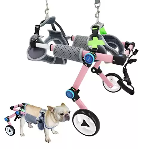 HobeyHove Adjustable Dog Wheelchair,Fordable Dog Wheelchair for Back Legs