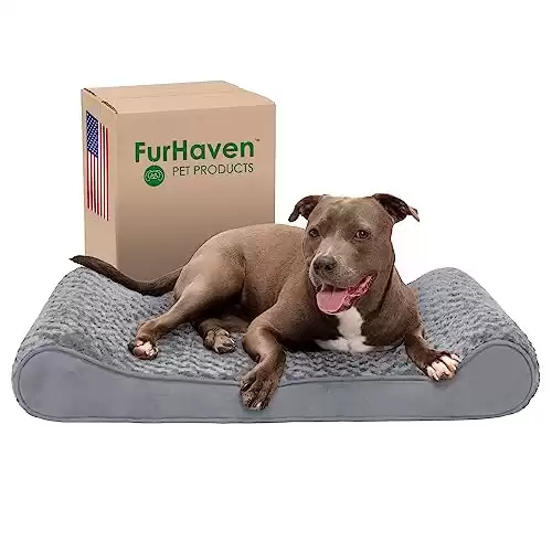 Furhaven Cooling Gel Dog Bed for Large/Medium Dogs w/ Removable Washable Cover