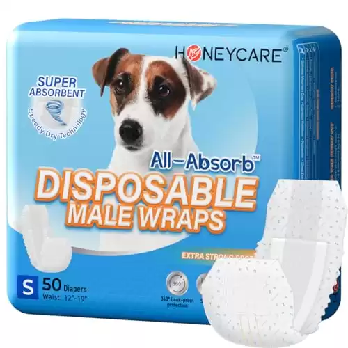 All-Absorb A26 Male Dog Wrap, 50 Count, Small