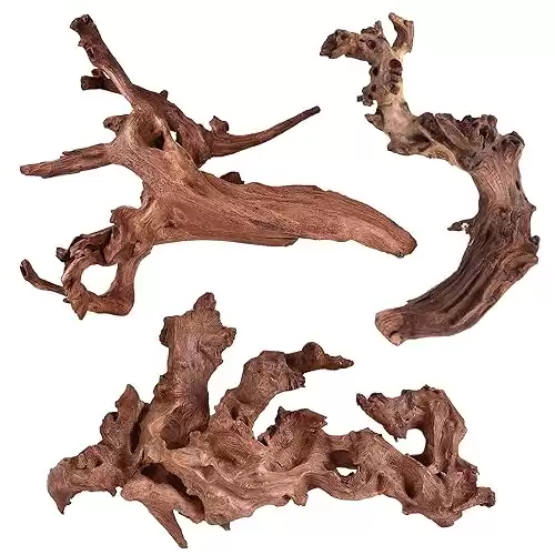 majoywoo Natural Coral Driftwood for Aquarium Decor Fish Tank Decorations, Assorted Driftwood Branch 6-10" 3 Pcs, Reptile Decor