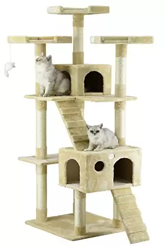 Go Pet Club 72" Tall Extra Large Cat Tree Kitty Tower Condo Cat House for Large Indoor Cats